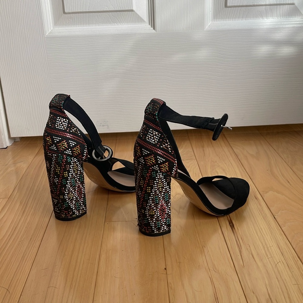 Fun patterned chunky high heels